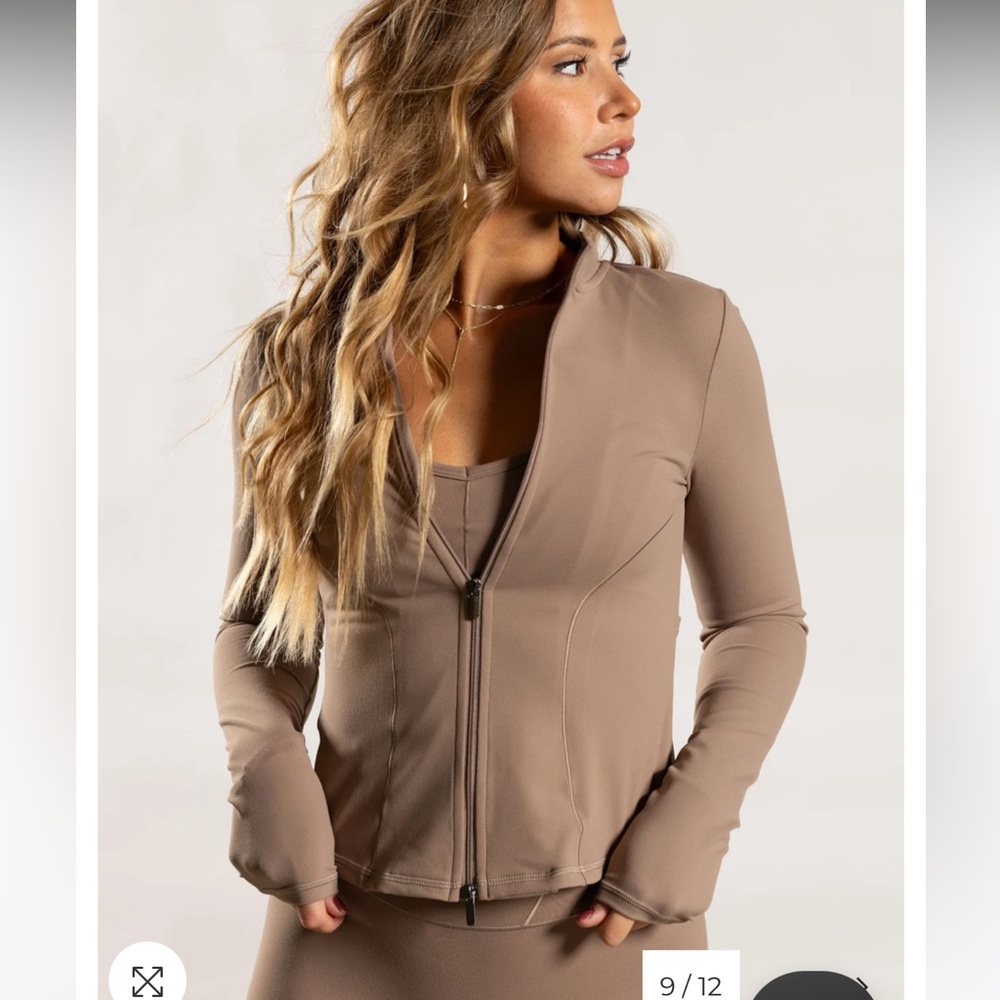 Ladies P’Tula PURELUXE Double Zip Jacket taupe Color Size Medium